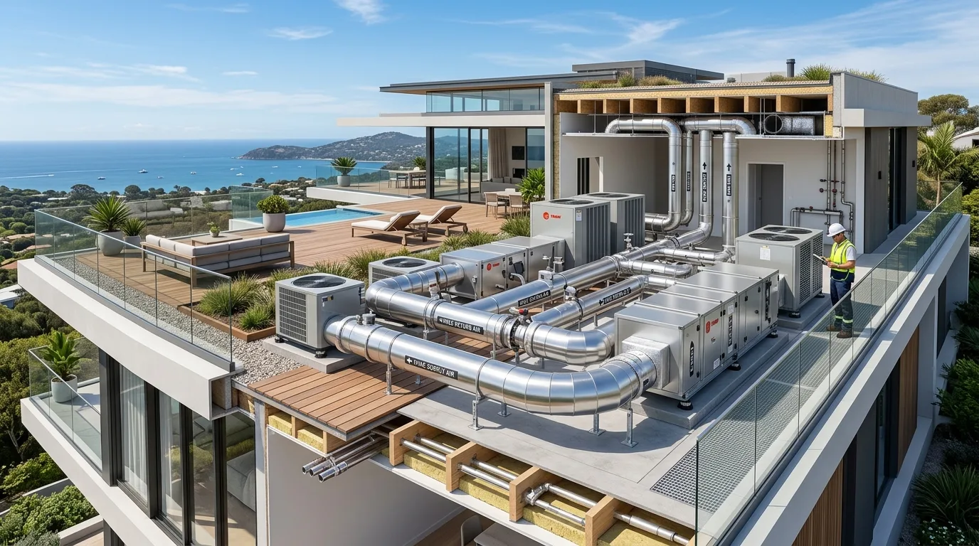Coordinated HVAC and airflow network across a UAE property