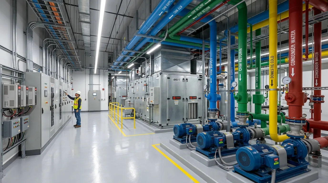 Commercial HVAC plant room