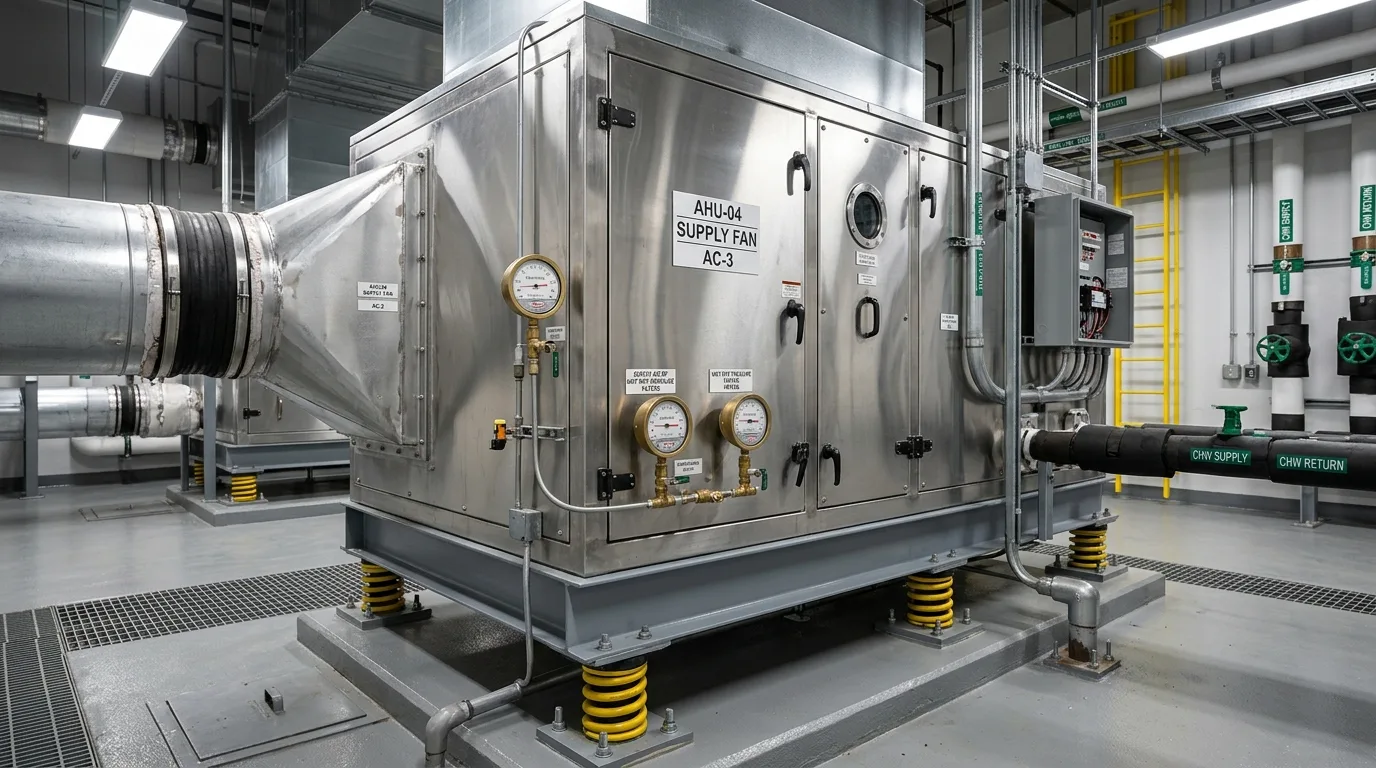 Air handling unit under inspection