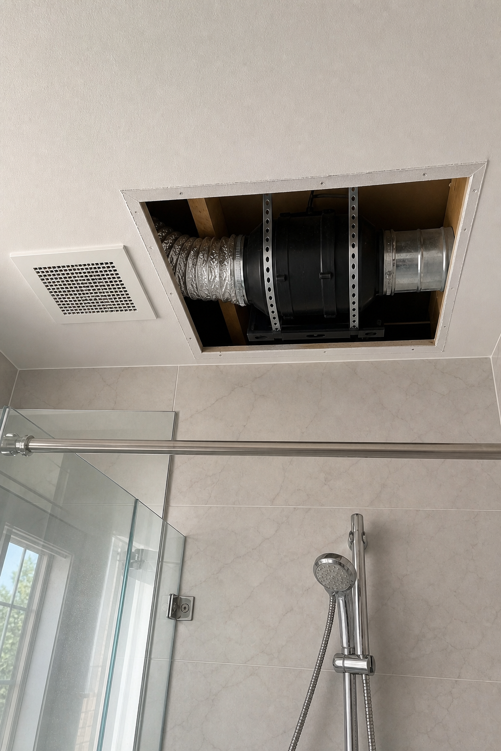 Bathroom and toilet exhaust fan system