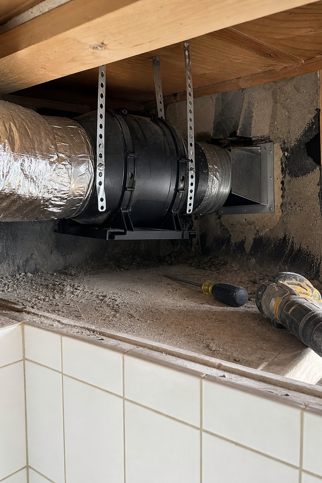 Exhaust ducting and backdraft damper check