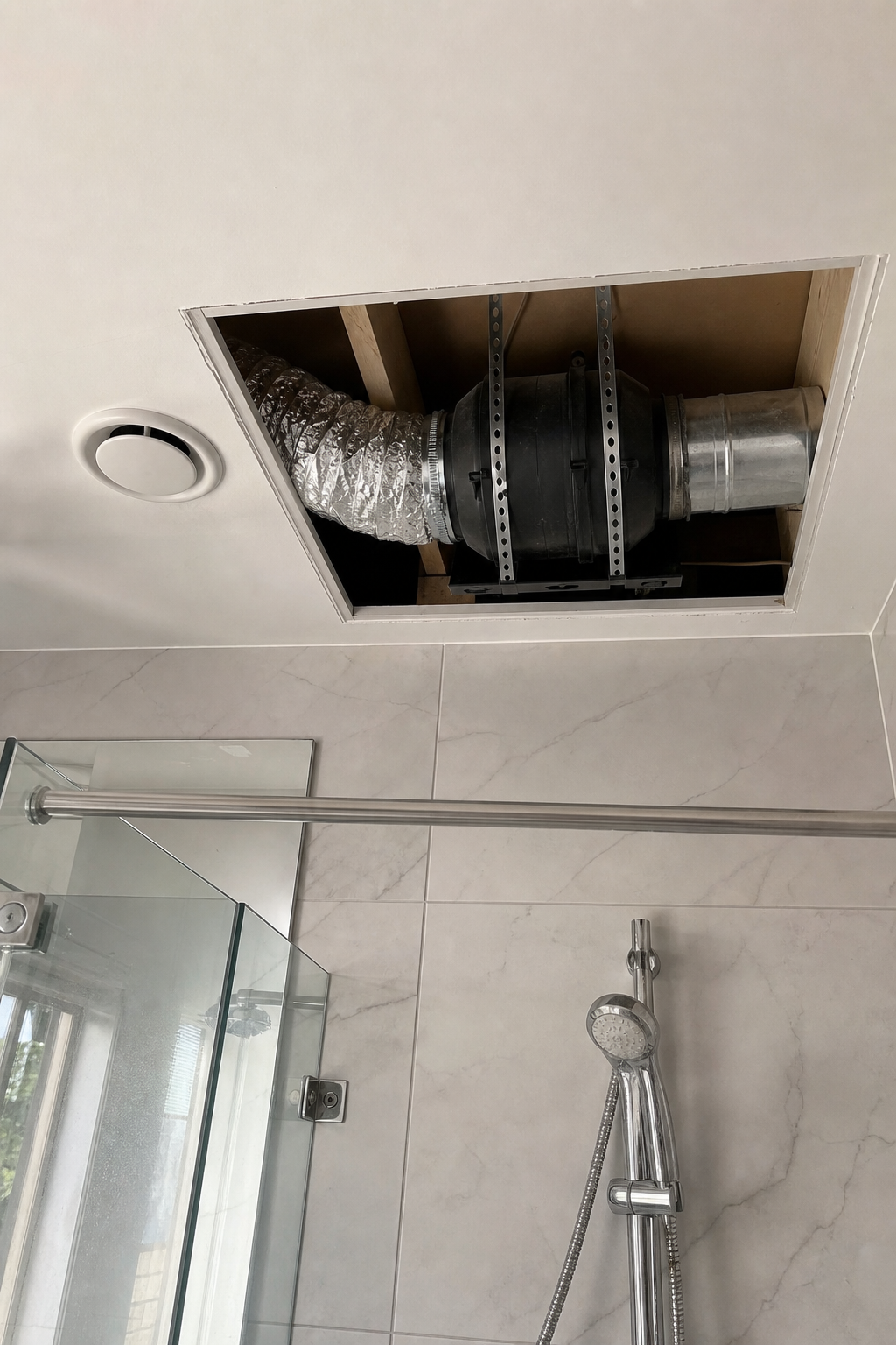 Exhaust air outlet grille installation