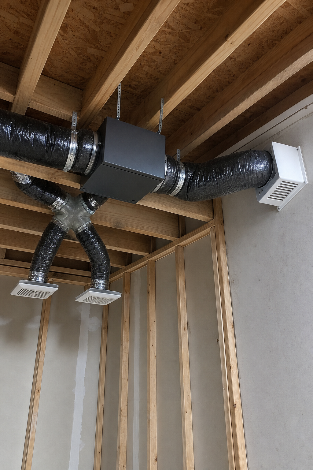 Industrial ventilation duct installation