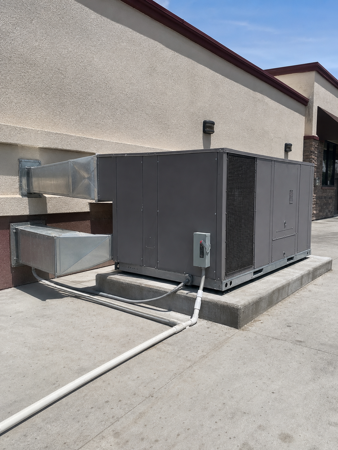 Rooftop package unit fan inspection and coil cleaning