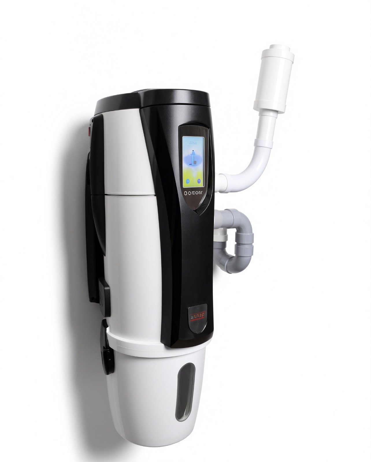 Central vacuum piping and concealed inlet services inside a wall